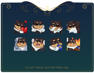 My own Twitch Emotes of my Sheltie Puppy, Sunny.